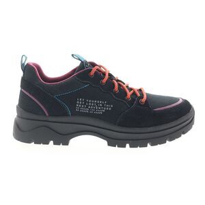 Skechers Black Athletic Trail Sneaker with Pink and Orange Accents